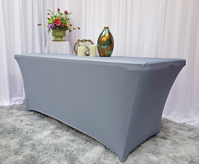 8 Ft Rectangular Spandex (220 GSM) Table Cover - Dusty Blue (1pc)