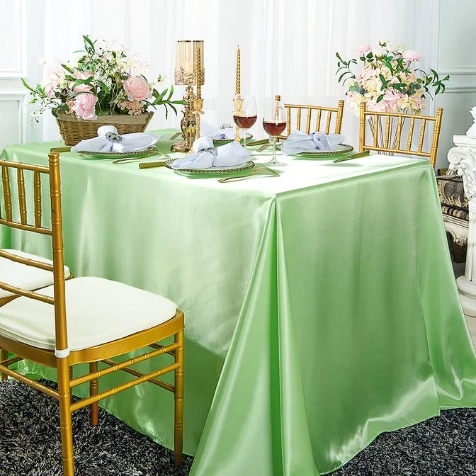 72"x120" Seamless Rectangular Satin Tablecloth - Mint Green (1pc)