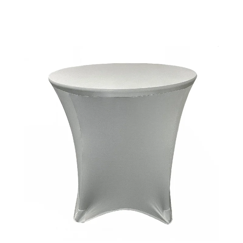 30 x 30 inch Lowboy Cocktail Spandex Table Cover Silver