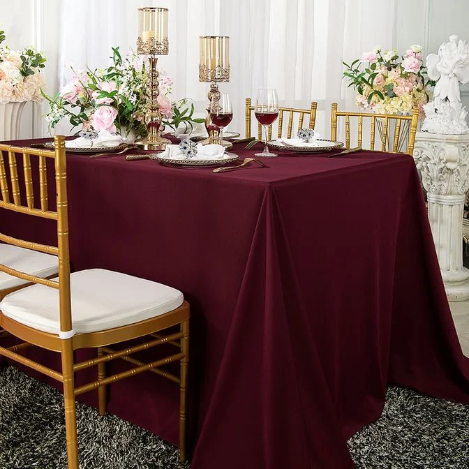 54"x96" Seamless Rectangular Scuba (Wrinkle-Free) (240 GSM) Tablecloth - Burgundy (1pc)