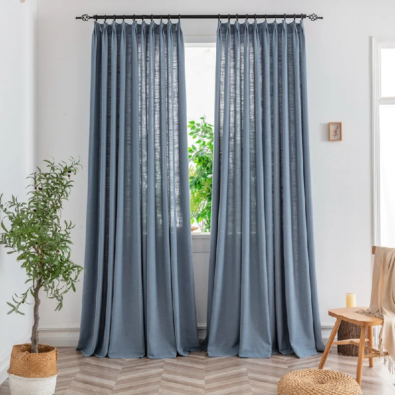 Bryn Slub Textured Faux Linen Custom Curtains