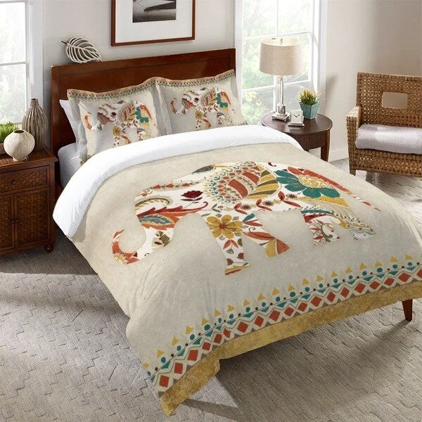 Laural Home Paisley Elephant Duvet Standard Pillow Sham