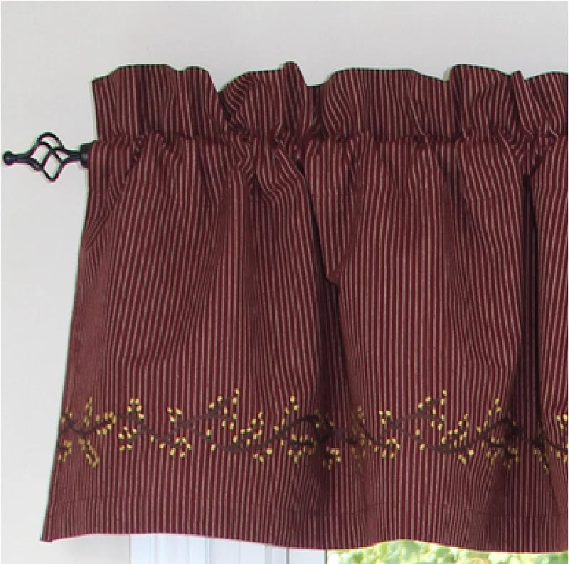 Primitive Ticking Wine Valance VL236218E