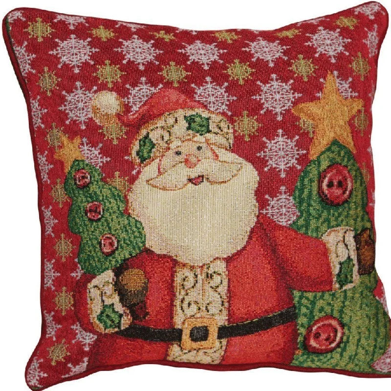 Tache Festive Christmas Cute Santa Clause Is Coming to Town Cushion Cover