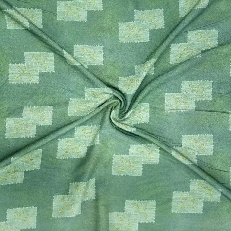 Green Geometrical Print Rayon Fabric