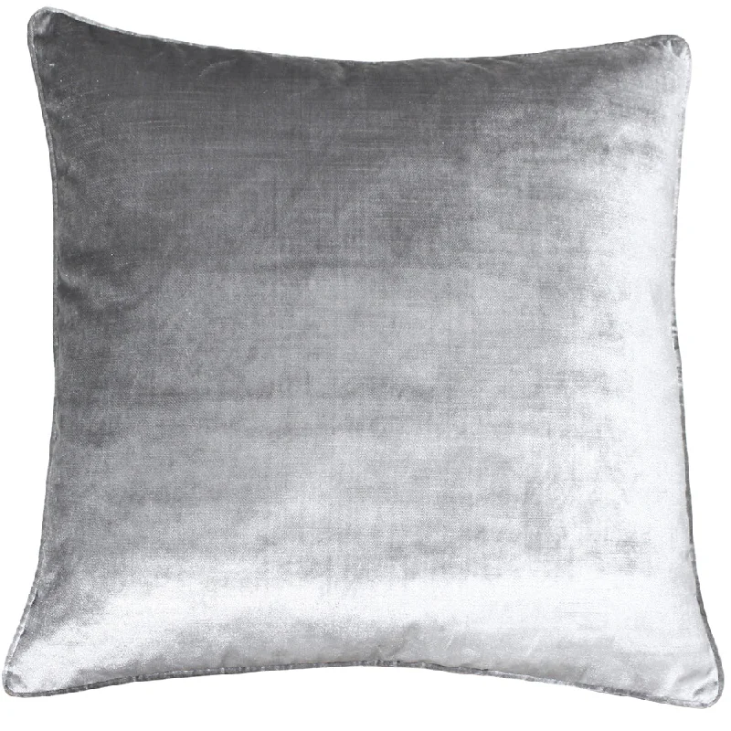 Luxe Velvet Piped Cushion Silver