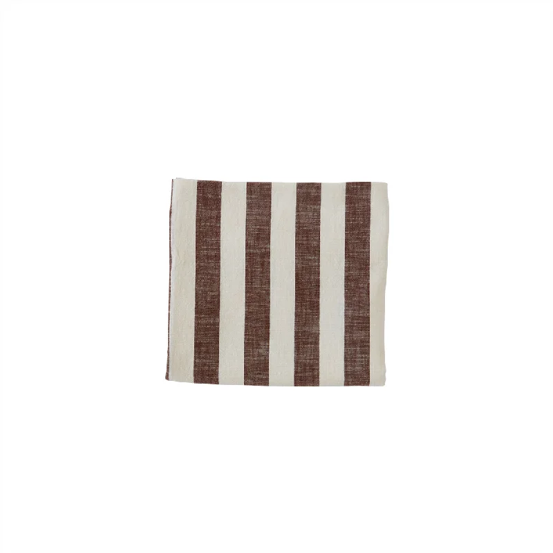 Small Striped Tablecloth in Choko