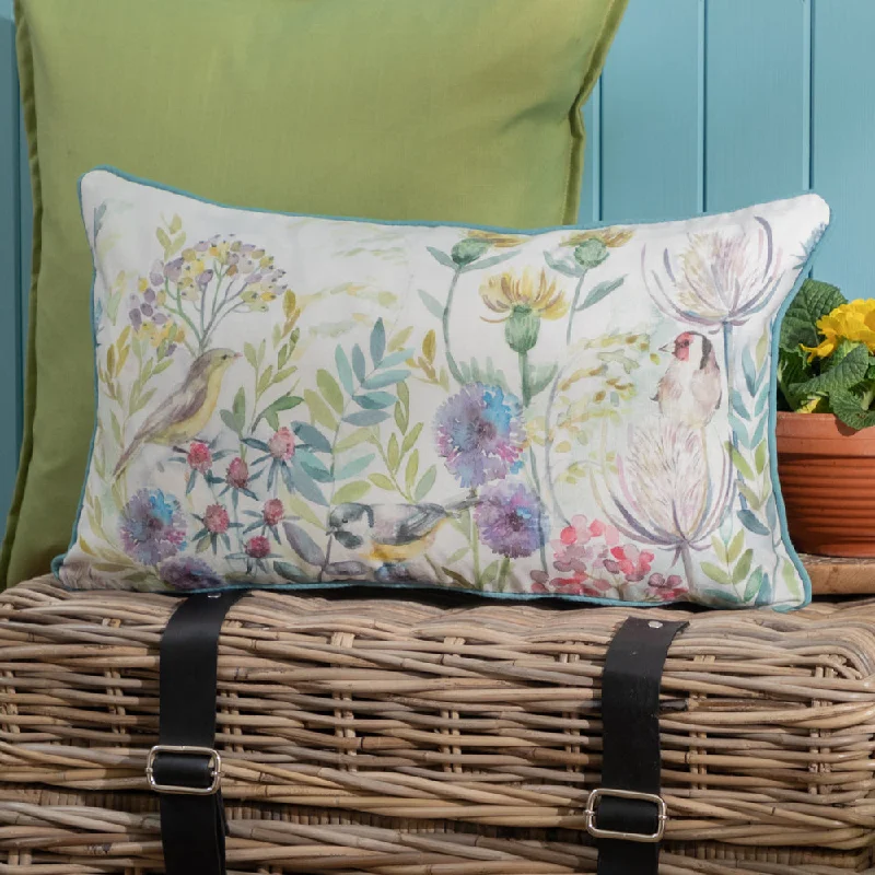 Morning Chorus Outdoor Cushion Cream