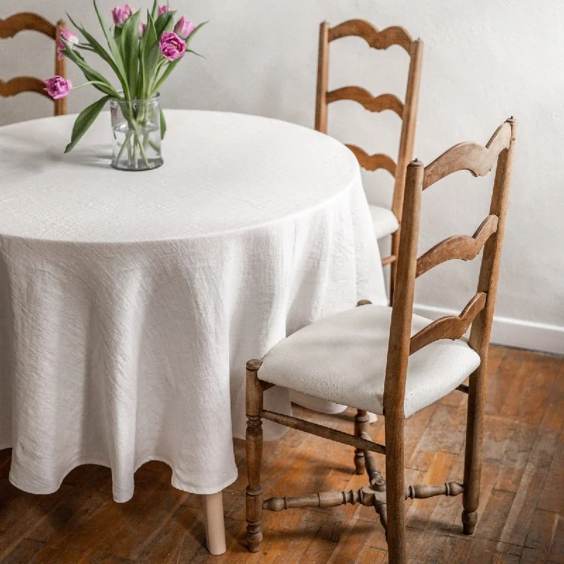 Round 100% Linen Tablecloth