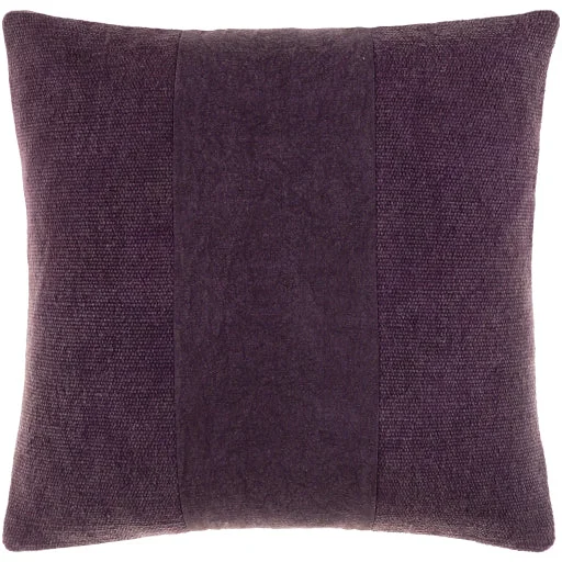 Washed Stripe Cotton Dark Purple Pillow