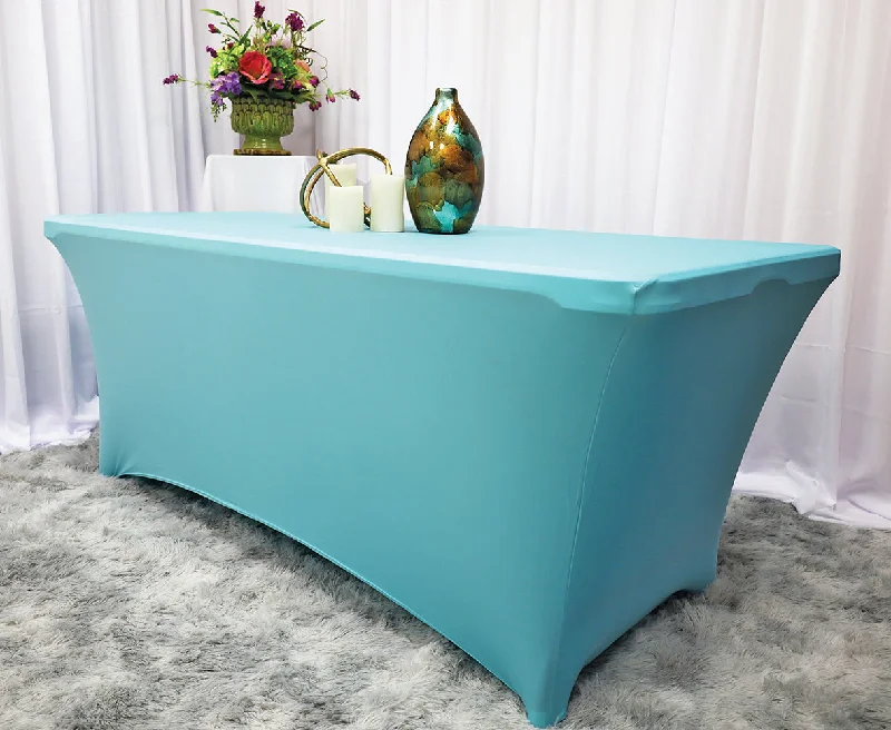 8 Ft Rectangular Spandex (220 GSM) Table Cover - Pool Blue (1pc)