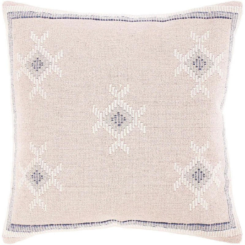 Zakaria Hand Woven Pillow in Pale Pink