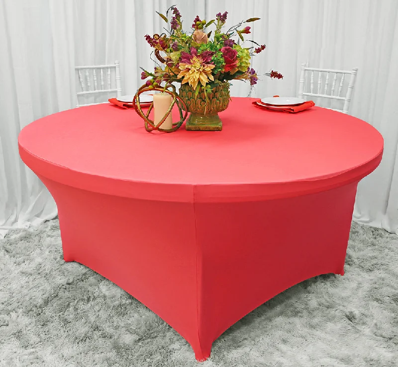 6 Ft Round Spandex (220 GSM) Table Cover - Coral (1pc)