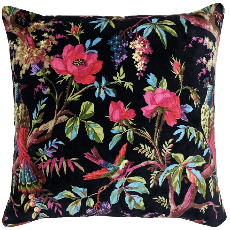 Paradise Velvet Cushion Black