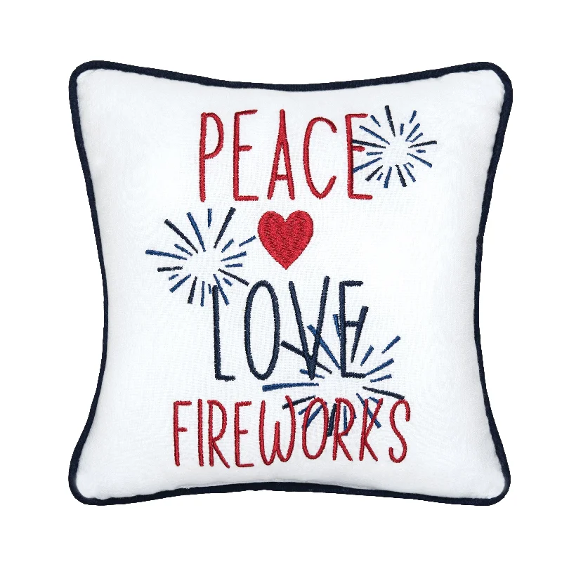 Peace, Love, Fireworks Pillow