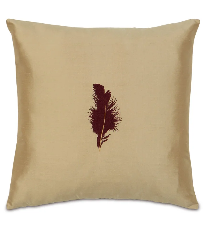 Freefall Gold and Burgundy Decorative Pillow Cover 20x20