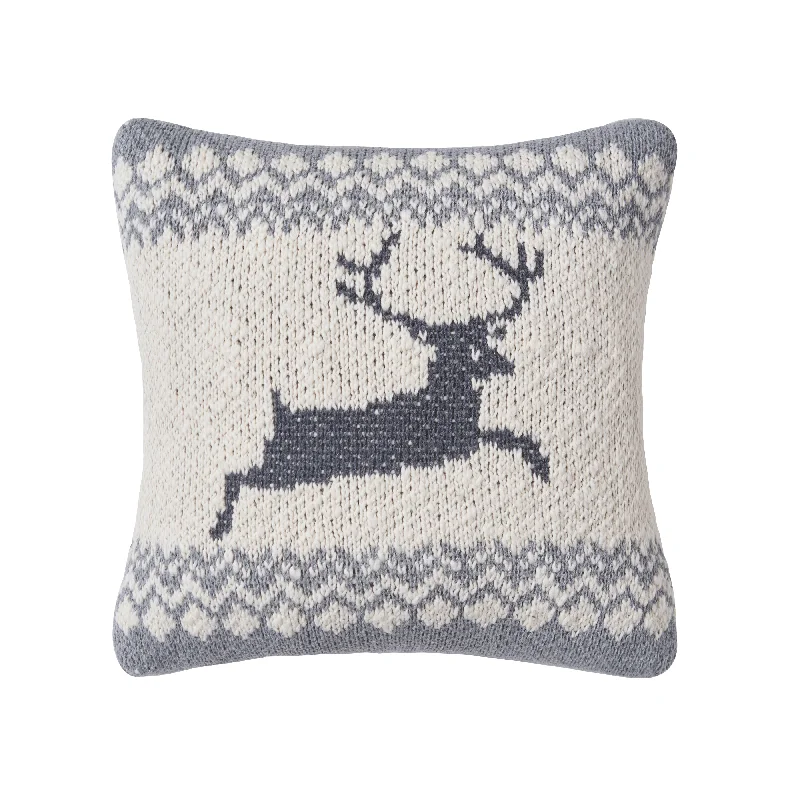 Deer Small Knitted Pillow