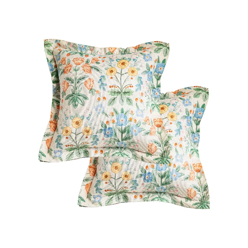 Flora Pastoral Style Floral Throw Pillow Covers