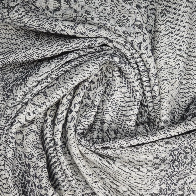 Grey Stencil Print Tapestry Fabric