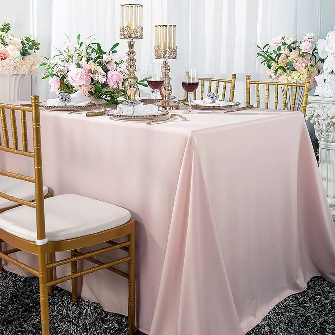 54"x96" Seamless Rectangular Scuba (Wrinkle-Free) (240 GSM) Tablecloth - Blush Pink/Rose Gold (1pc)