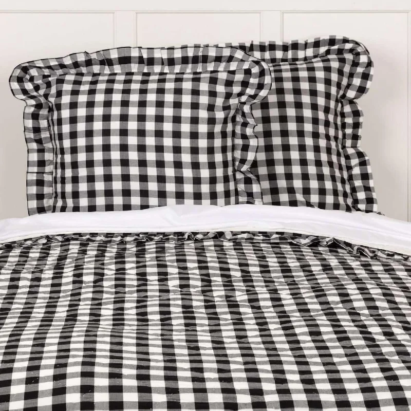 Annie Buffalo Black Check Fabric Euro Sham 26x26 VHC Brands