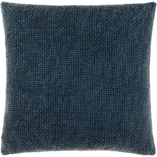 Washed Texture Cotton Navy Pillow