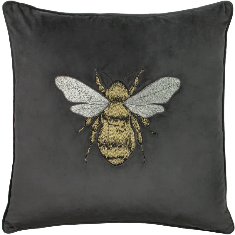 Hortus Bee Cushion Charcoal