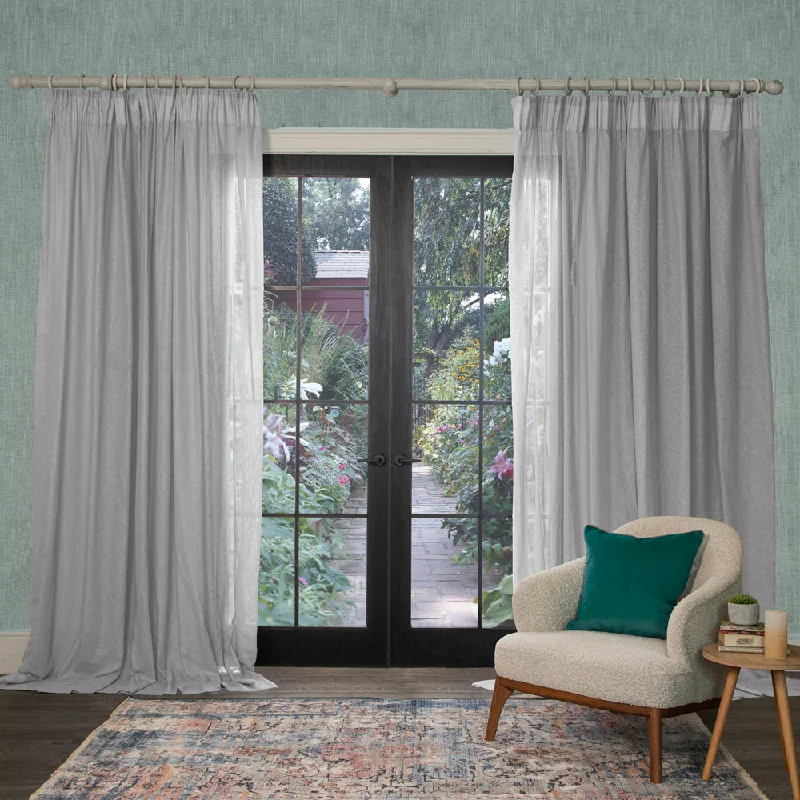 Draper Sheer Pencil Pleat Curtains Smoke