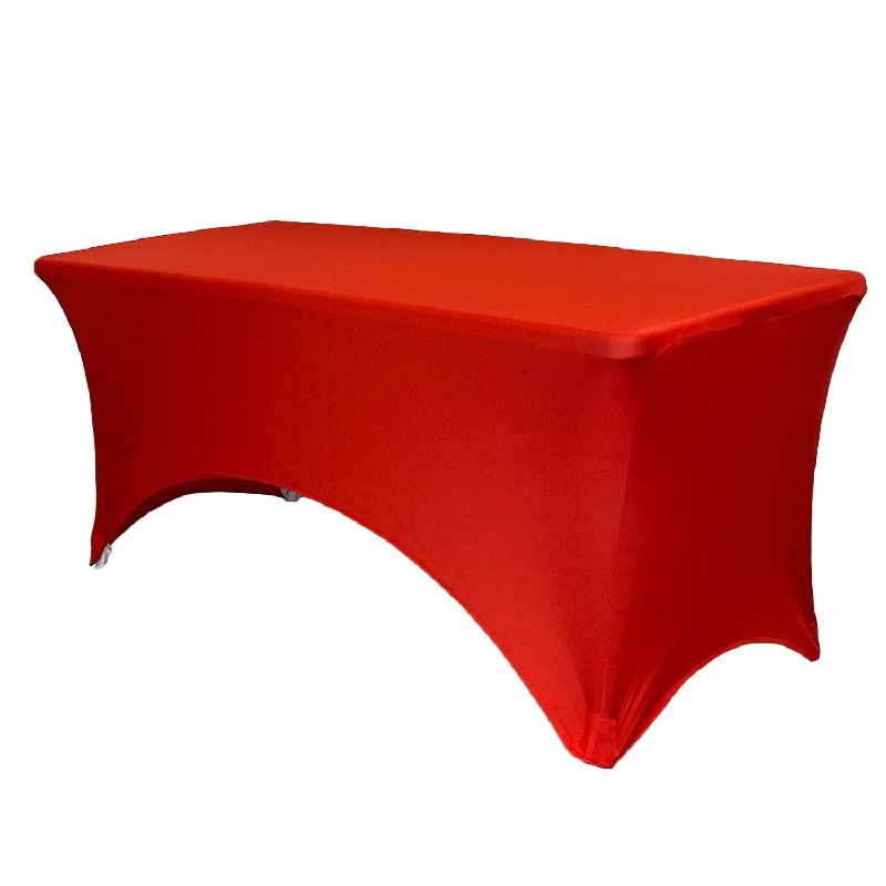 Stretch Spandex 4 Ft Rectangular Table Cover Red