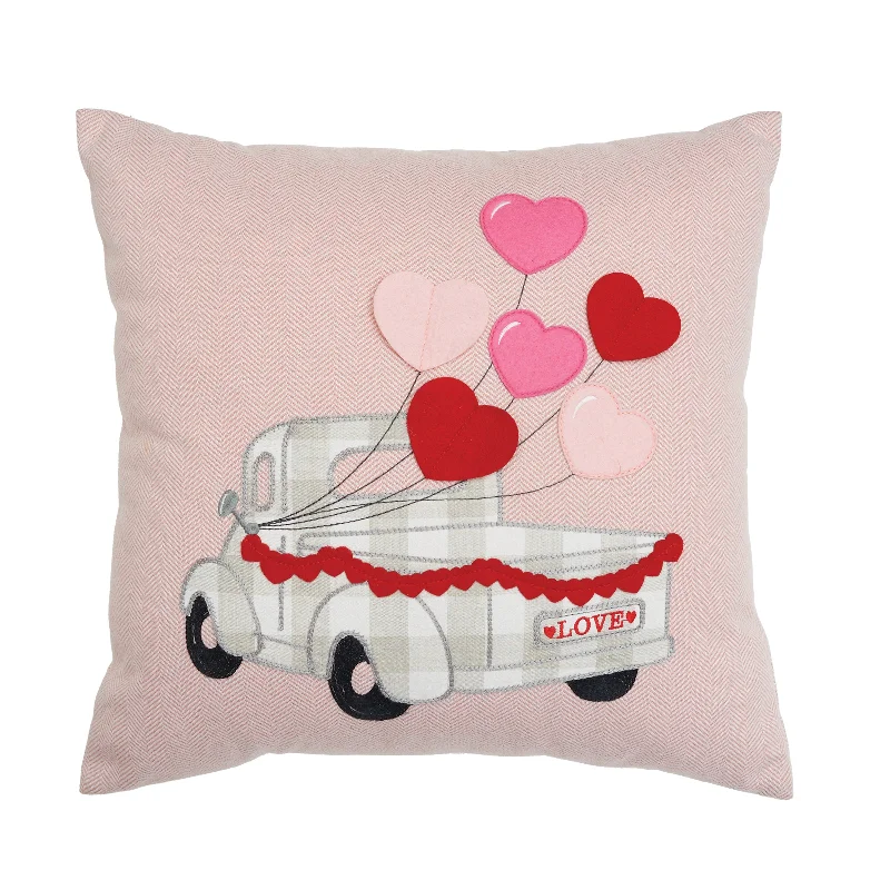 Hearts Truck Pillow