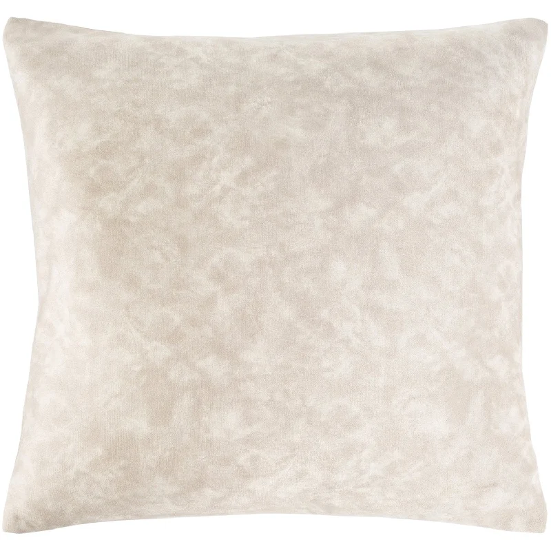 Collins Velvet Square Pillow Khaki, Cream