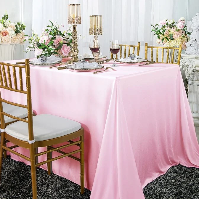 54"x96" Seamless Rectangular Scuba (Wrinkle-Free) (240 GSM) Tablecloth - Pink (1pc)