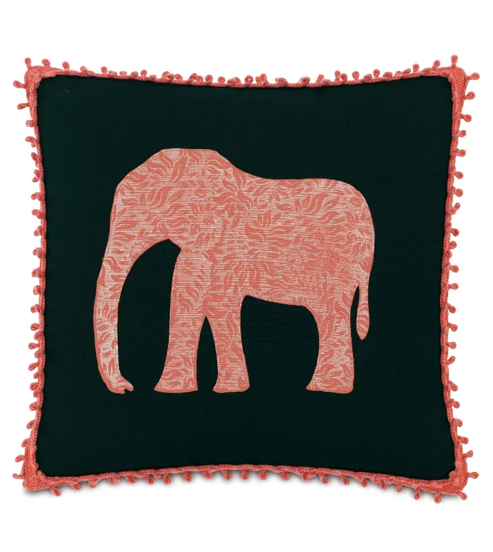 Artisan Elephant Outdoor Throw Pillow Cover 20x20