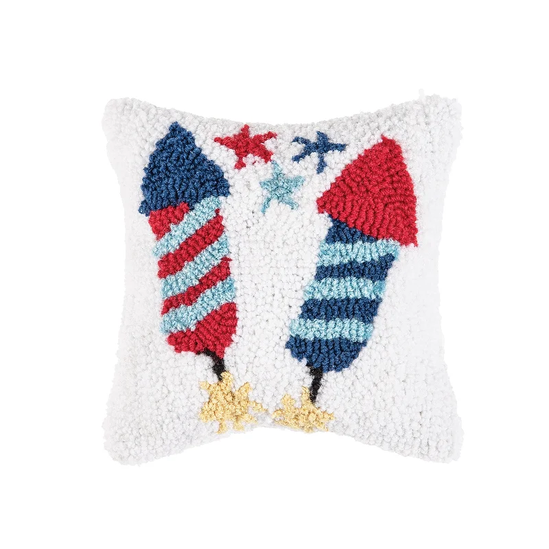 Firecracker Hooked Pillow