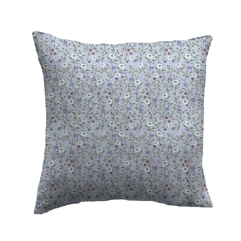 Winona Flowers Pillow - Periwinkle