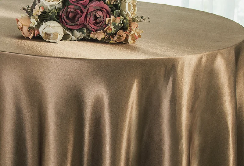 90" Seamless Round Satin Tablecloth - Latte (1pc)