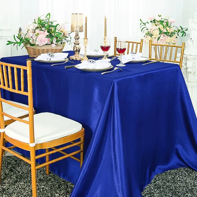 72"x120" Seamless Rectangular Satin Tablecloth - Royal Blue (1pc)