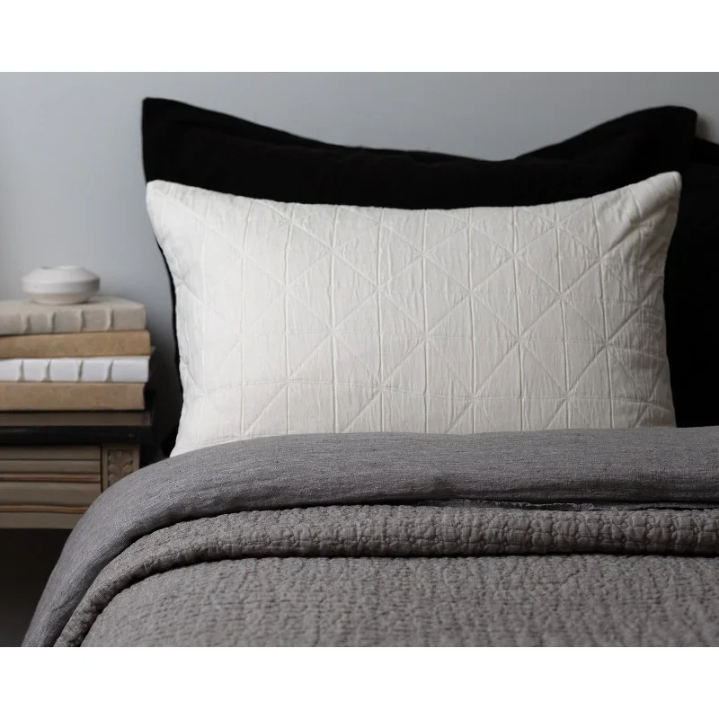 Marshawn Ivory Cotton Geometric Pillow Sham