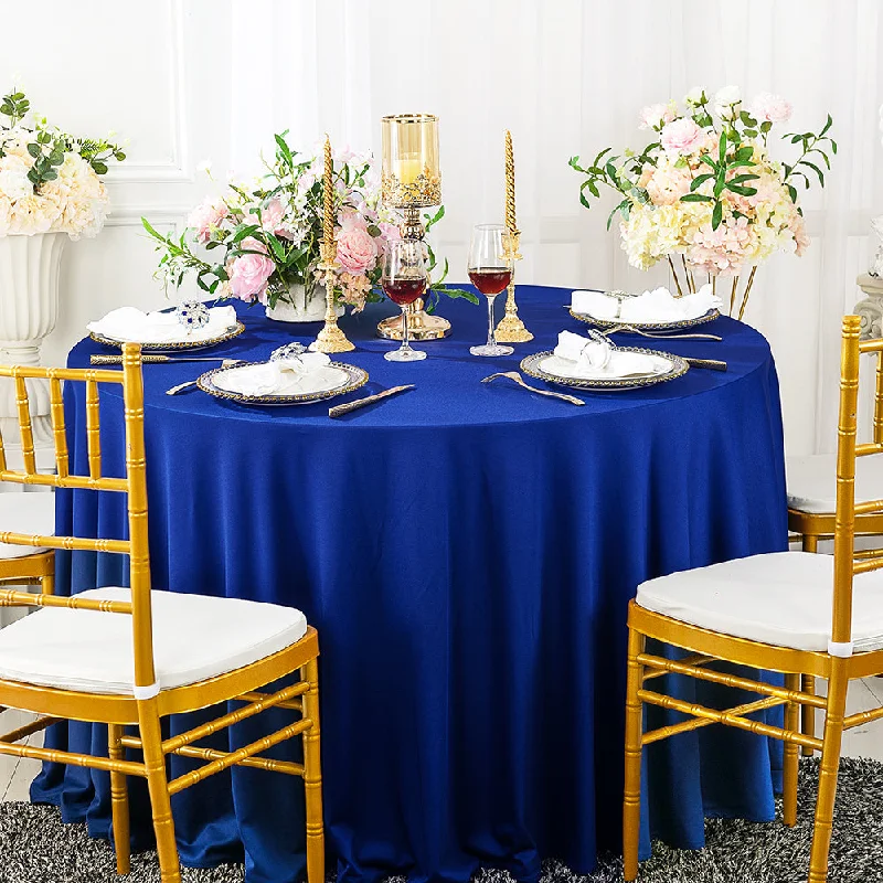 132" Round Scuba (Wrinkle-Free) (240 GSM) Tablecloth - Royal Blue (1pc)