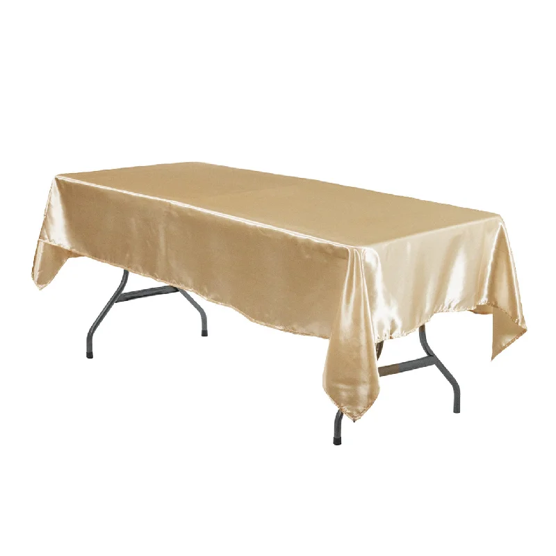 60 x 102 Inch Rectangular Satin Tablecloth Champagne