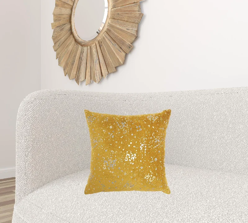 Mustard And Silver Throw Pillow