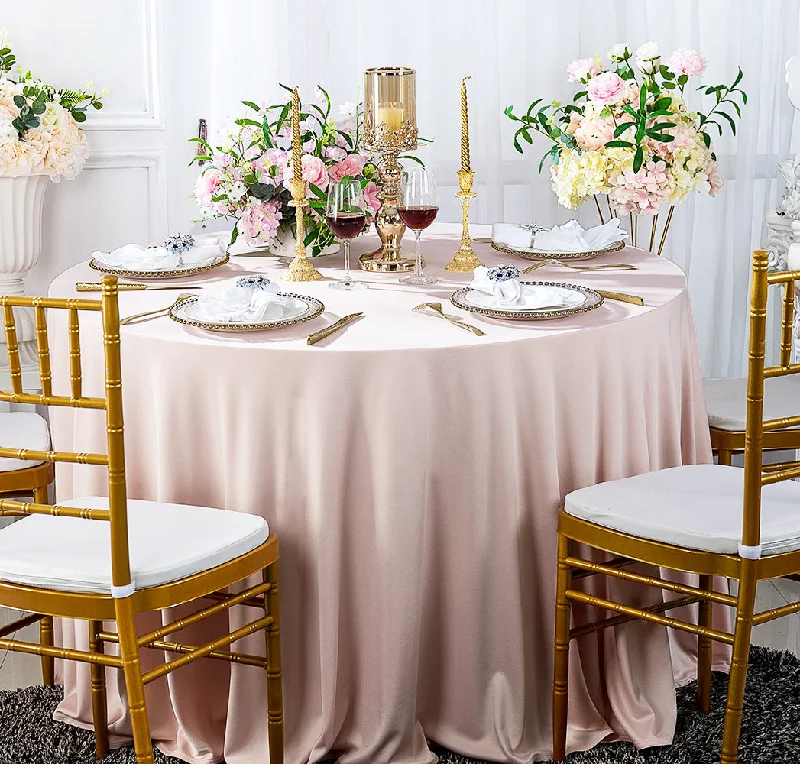 90" Seamless Round Scuba (Wrinkle-Free) (240 GSM) Tablecloth - Blush Pink/Rose Gold (1pc)