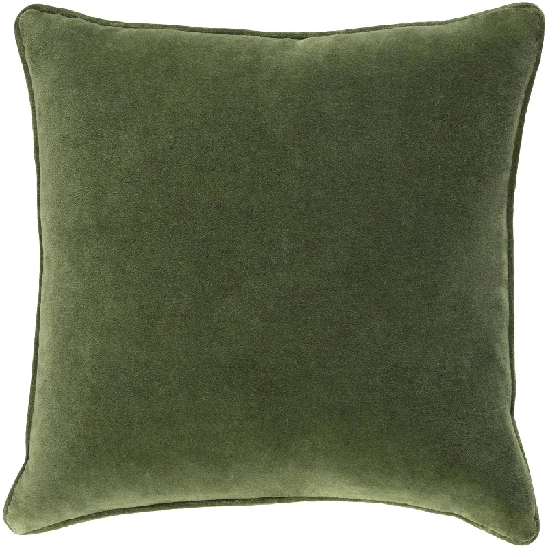 Safflower Velvet Pillow in Grass Green