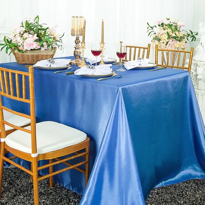 90"x132" Seamless Rectangular Satin Tablecloth - Periwinkle/Cornflower (1pc)