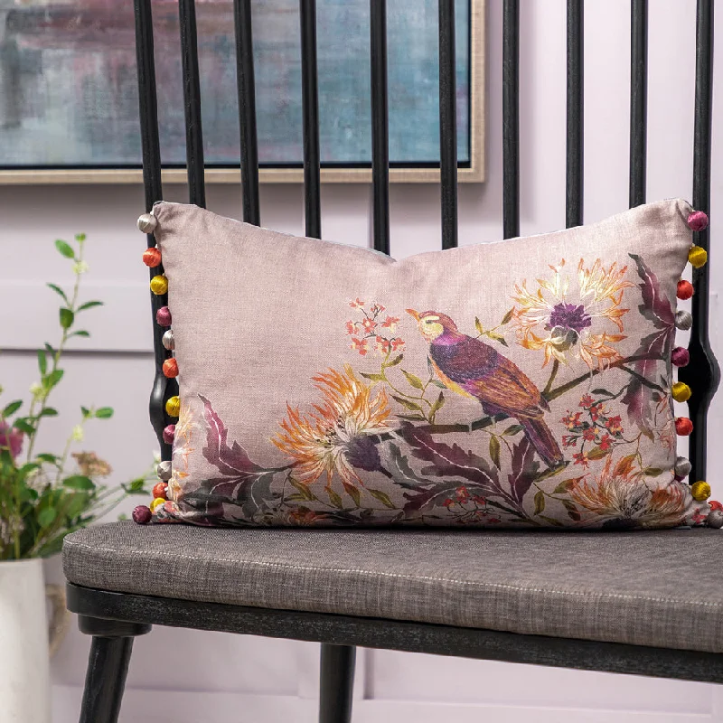 Cirin Printed Feather Cushion Mulberry