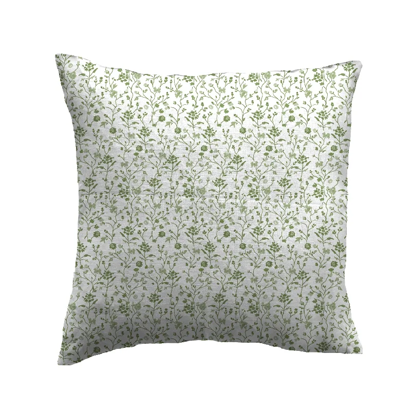 Winona Flowers Pillow - White/Green