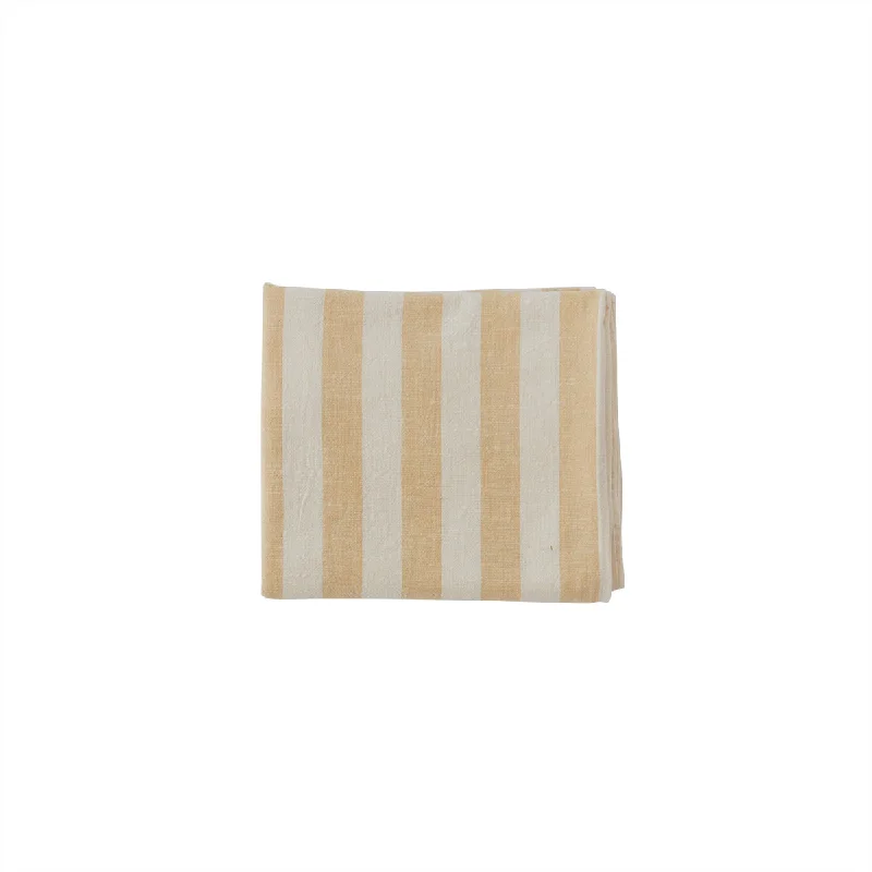 Small Striped Tablecloth in Vanilla