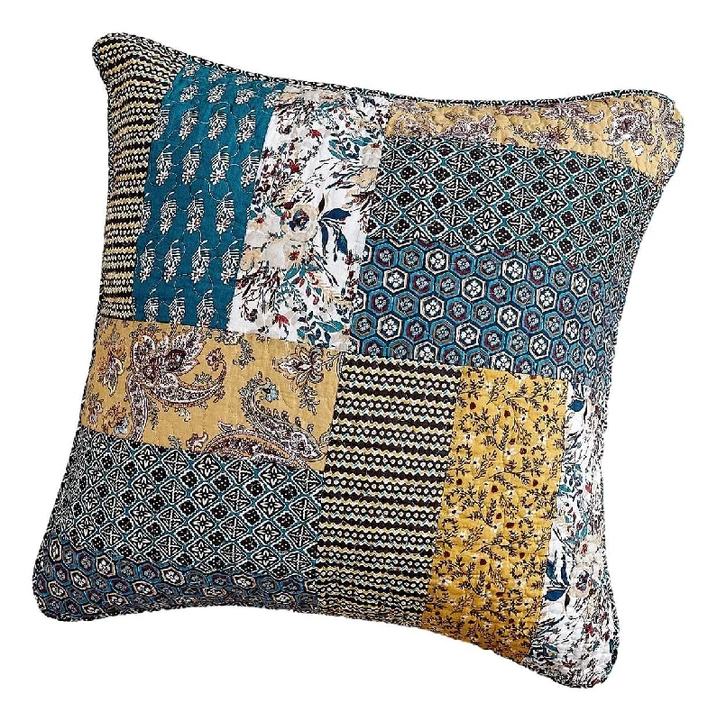 DaDalogy Bedding Honey Cove Floral Patchwork Euro Pillow Sham Cover, 26" x 26" (JHW957)