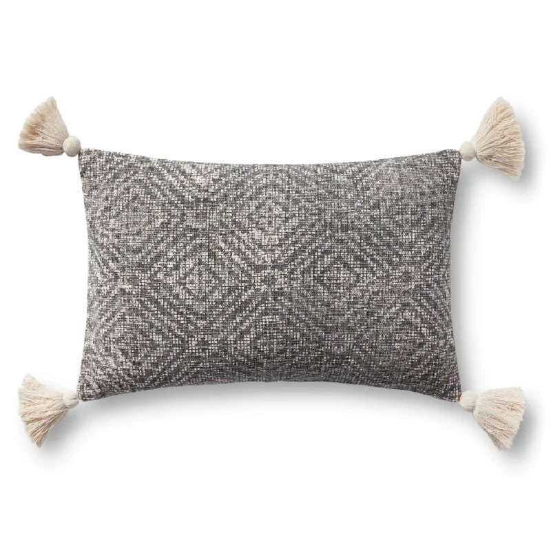 Hand Woven Charcoal & Cream Pillow