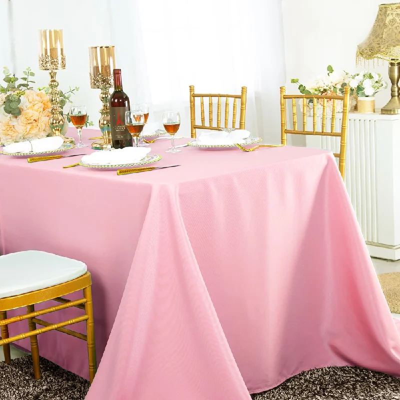 72"x120" Seamless Rectangular Polyester (220 GSM) Tablecloth - Pink (1pc)